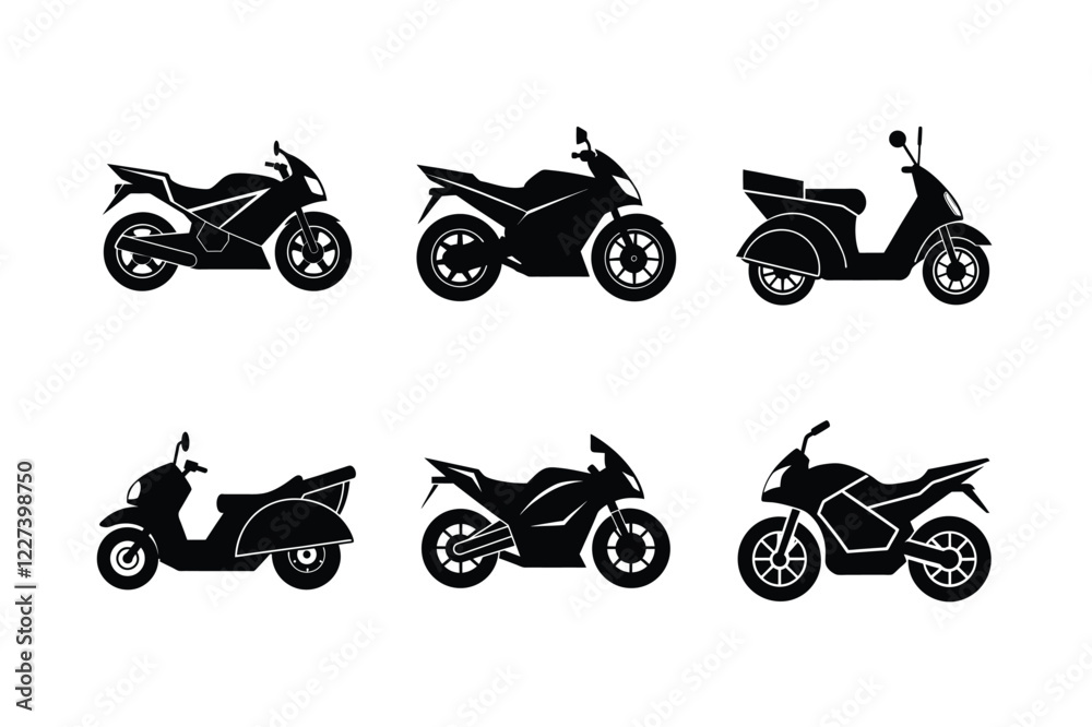 Obraz premium Electric bike silhouette isolated on white background