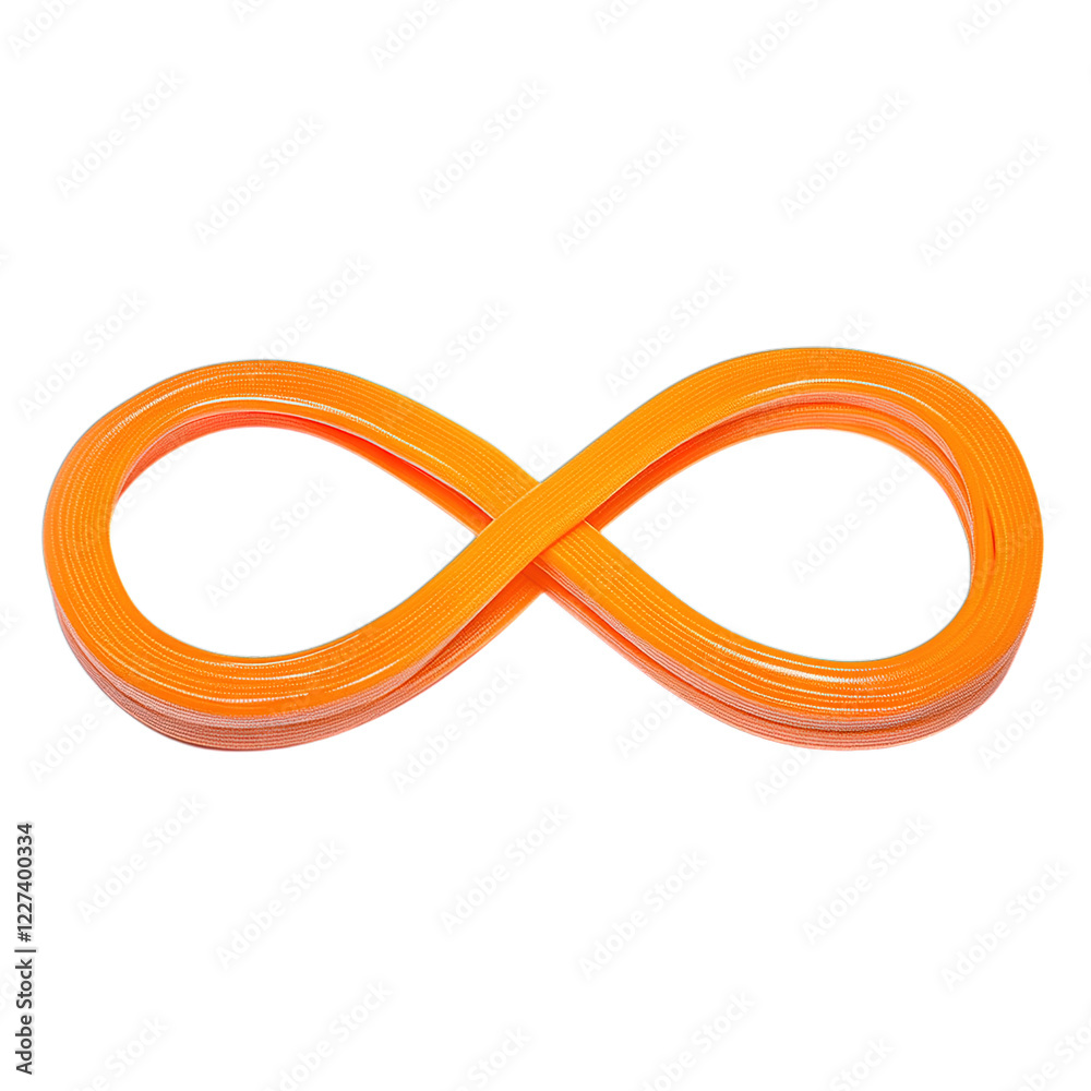 Abstract Orange Infinity Loop Design Modern Art line shape curve style clean    