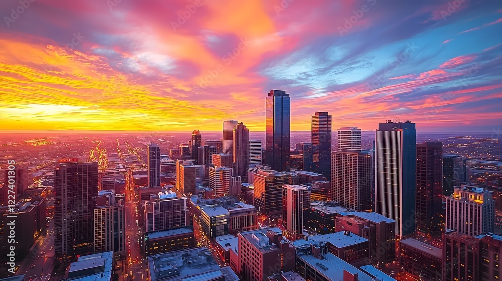 Fototapeta premium Urban beauty denver sunset