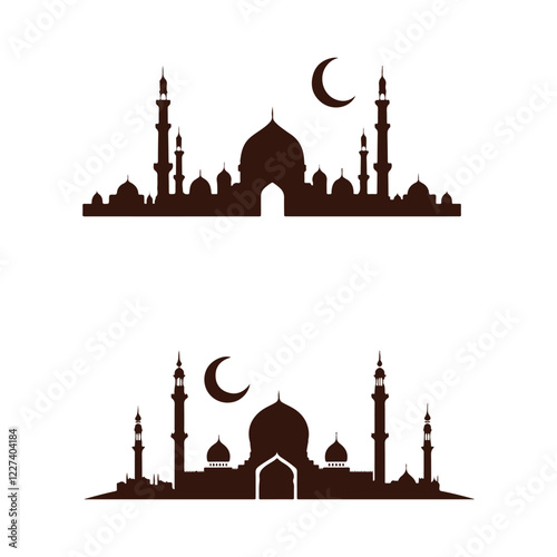 Mosque silhouette. taj mahal silhouette