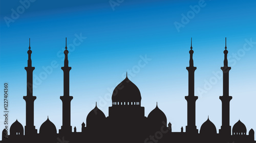 blue mosque at sunset