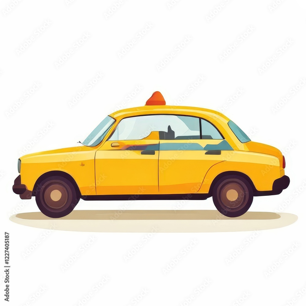 the AI Image Generator, Yellow Taxi Cab Illustration with Minimalistic Design the AI Image Generator, Yellow Taxi Cab Illustration with Minimalistic Design