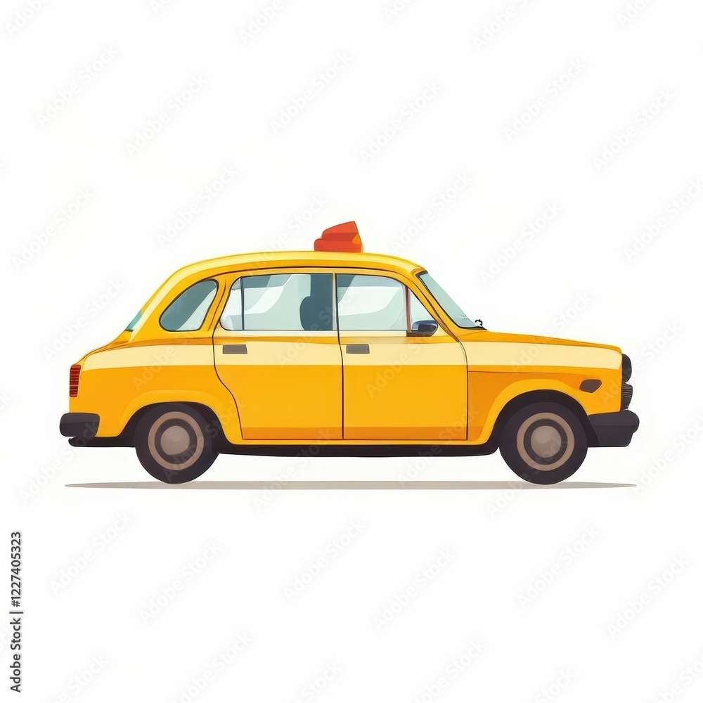 the AI Image Generator, Yellow Taxi Cab Illustration with Minimalistic Design the AI Image Generator, Yellow Taxi Cab Illustration with Minimalistic Design