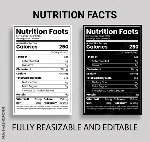 Nutrition Facts label template