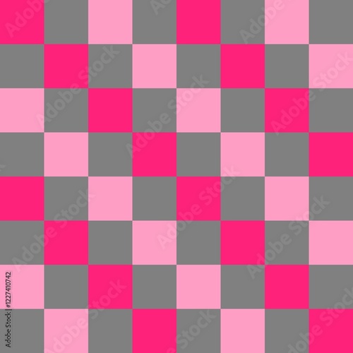 Seamless plaid pattern background in pink and grey.