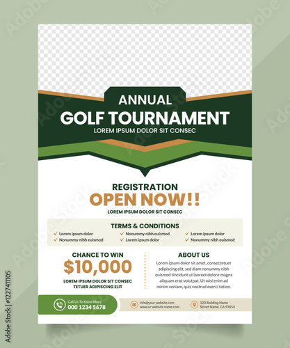 Golf Championship or Tournament Flyer Poster Design Template