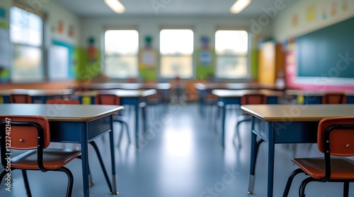 blury view of a classroom