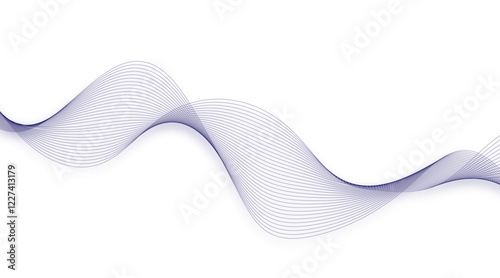 Modern abstract glowing wave lines on white background. Dynamic flowing wave design element. Futuristic technology and sound wave pattern. Abstract Modern Line, Wave Designed On white Background.