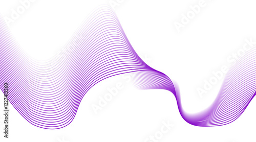 Modern abstract glowing wave lines on white background. Dynamic flowing wave design element. Futuristic technology and sound wave pattern. Abstract Modern Line, Wave Designed On white Background.