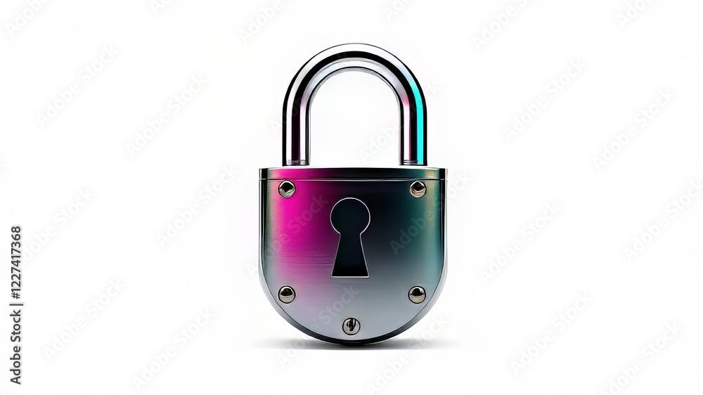 Realistic Steel Lock Mockup - Metallic Padlock Background Realistic Steel Lock Mockup - Metallic Padlock Background