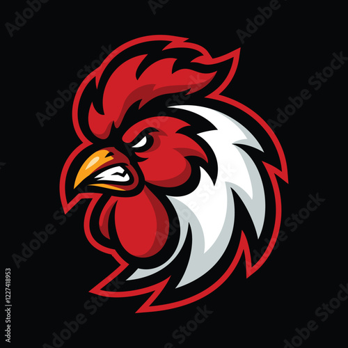 Wallpaper Mural vector cartoon, character, and mascot of an angry rooster head sport logo.eps Torontodigital.ca