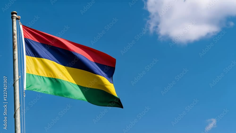 National flag of Mauritius Islands