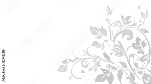 Elegant Grey Floral Design Corner Border