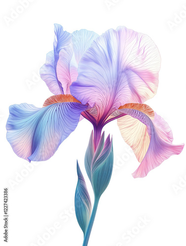Iris flower isolated on transparent background