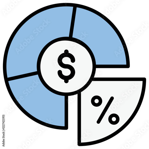 Dividend Blue Black Icon