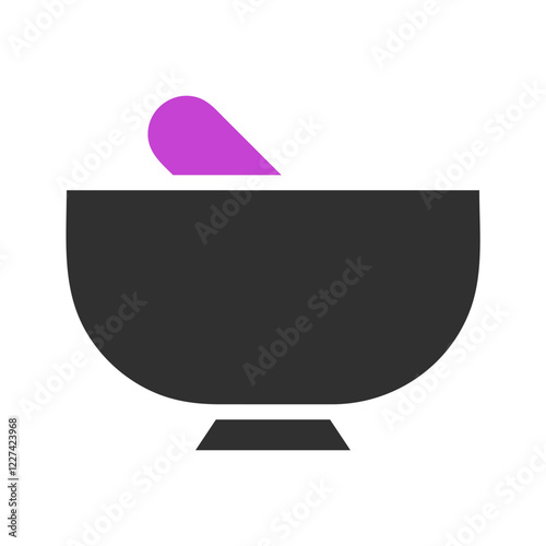 Mortar and Pestle Simple Icon Black and Purple Color