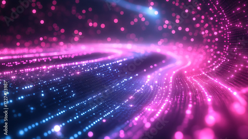 Vibrant neon abstract background with multicolored lights against a dark backdrop