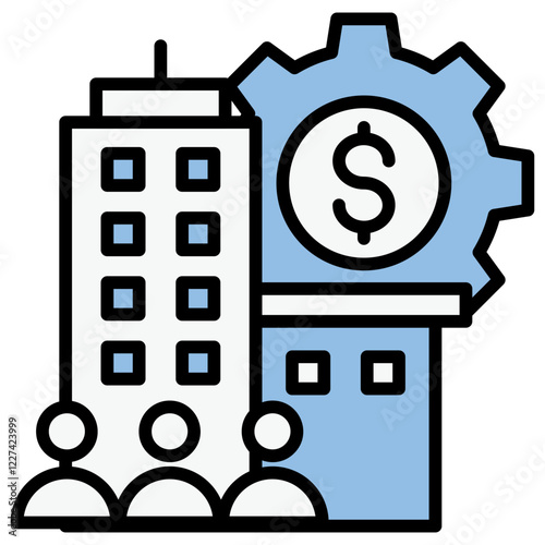 Enterprise Blue Black Icon