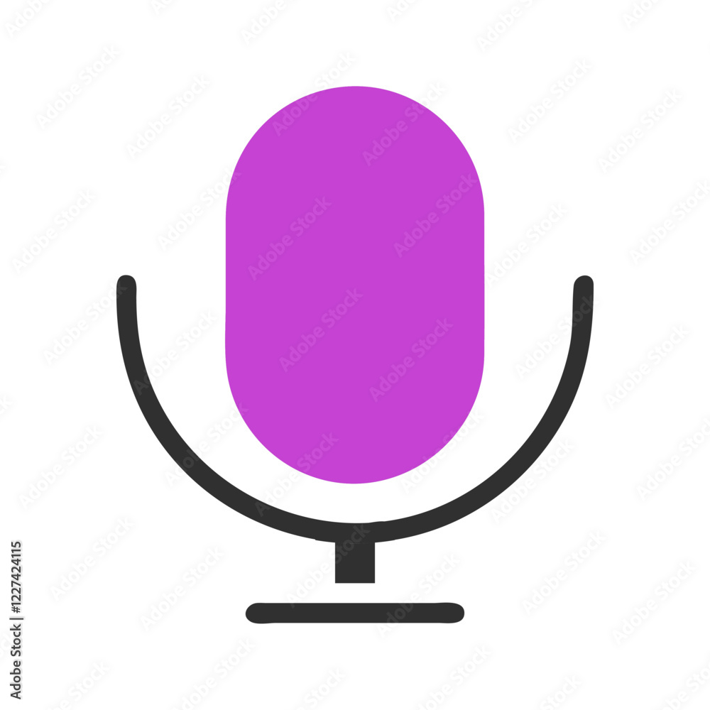 A simple pink and black Microphone icon design A simple pink and black Microphone icon design