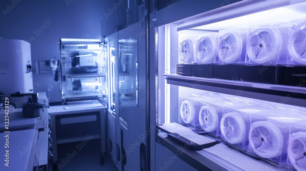 Fototapeta premium A modern laboratory showcasing advanced equipment and storage for research.