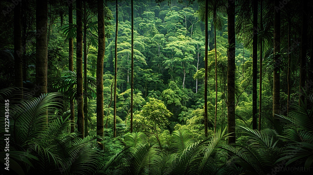 A dense forest with a canopy of green trees in 4K HD 8K wallpaper Photographic Image A dense forest with a canopy of green trees in 4K HD 8K wallpaper Photographic Image