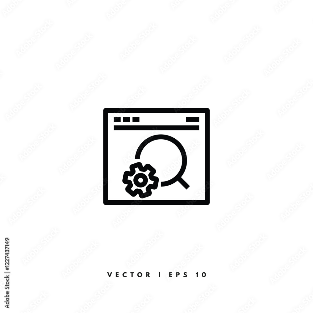 Web Research Icon. Editable Stroke Web Research Icon. Editable Stroke