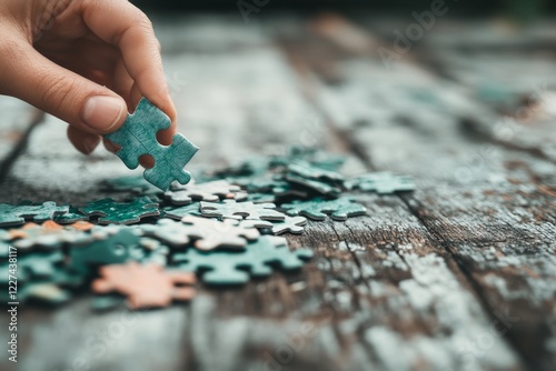 A hand dropping a piece of a puzzle, with the incomplete puzzle on the table symbolizing a drawback in achieving completion
