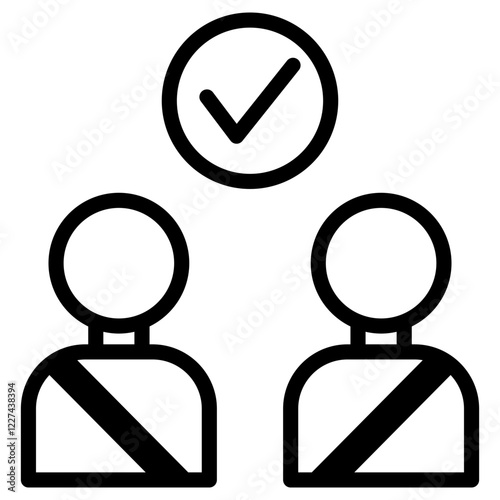 자동차 안전 벨트 착용 체크 아이콘