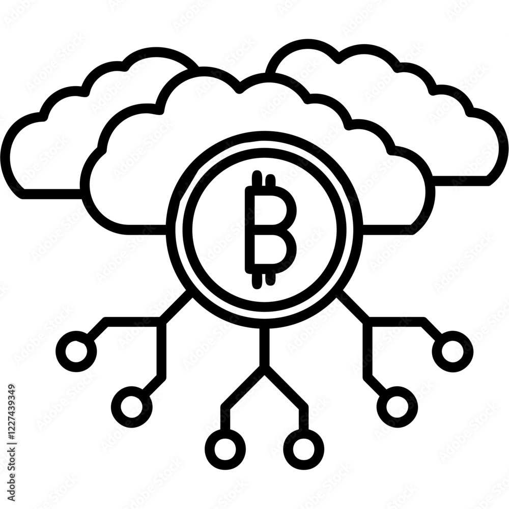 Bitcoin Cloud Icon Bitcoin Cloud Icon