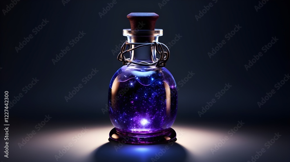 Blue elixir on transparent glass Blue elixir on transparent glass