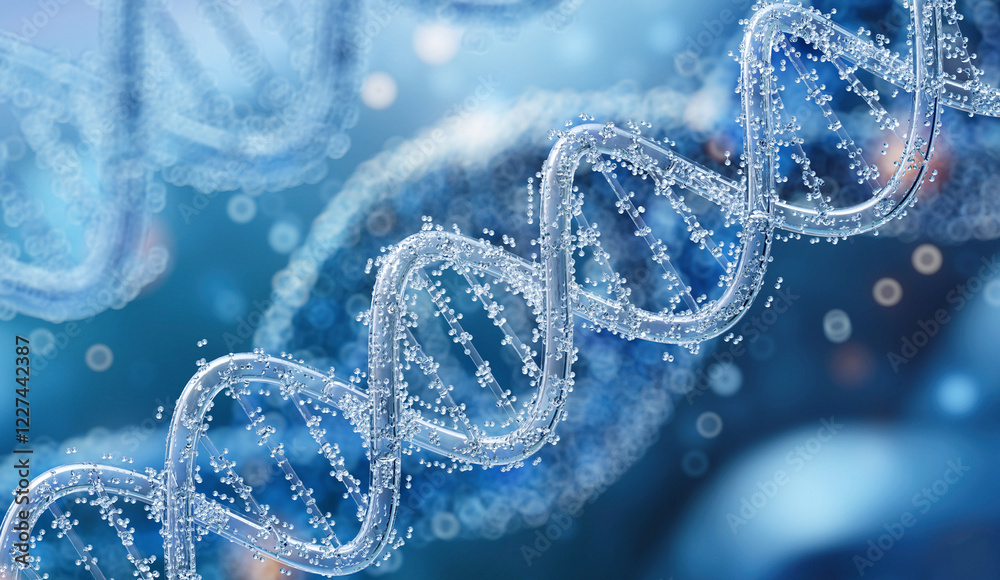 DNA double helix, symbol of life and heredity, 3D illustration. Genome research, genetics bio medicine, gene biotechnology science, molecular biology, CRISPR technology scientific background design DNA double helix, symbol of life and heredity, 3D illustration. Genome research, genetics bio medicine, gene biotechnology science, molecular biology, CRISPR technology scientific background design