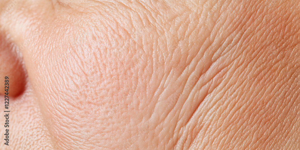 Close-up of Human Skin Texture with Wrinkles Close-up of Human Skin Texture with Wrinkles
