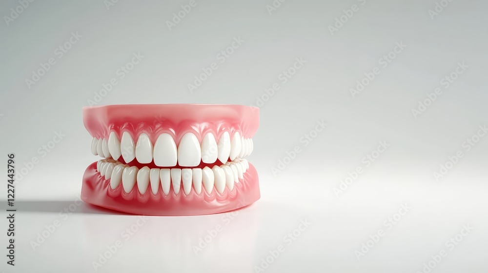 Obraz premium Closeup of pink chewing gum with teeth impressions oral hygiene and fresh breath