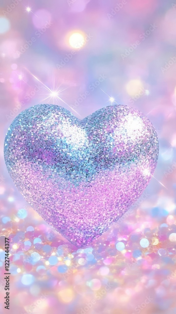 Obraz premium Elegant Glittery Heart Designs in Soft Pastels