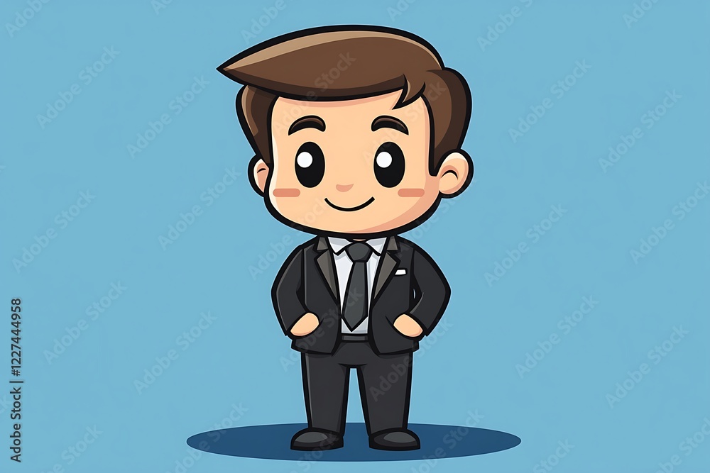 Cartoon Businessman Clip Art Rendering Cartoon Businessman Clip Art Rendering