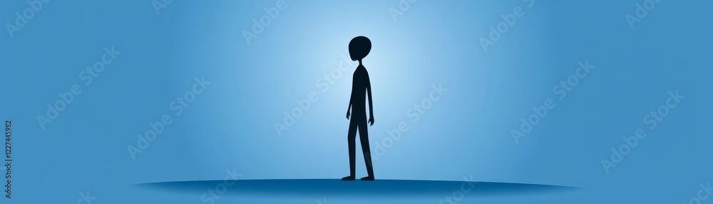 Fototapeta premium Majestic silhouette man on hill embracing the vast horizon and colorful sky silhouette