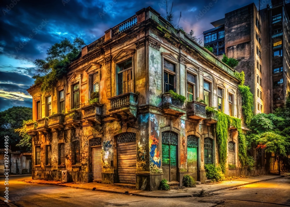 Fototapeta premium Abandoned Building on Avenida Paulista, Sao Paulo, Brazil - Urban Exploration Photography