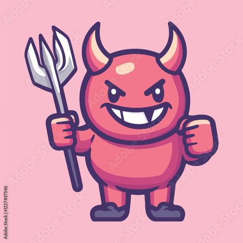 Cute Fierce Demon vector illustration