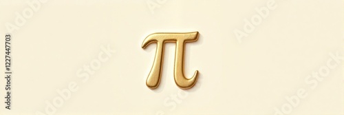 Elegant golden pi symbol on soft beige background