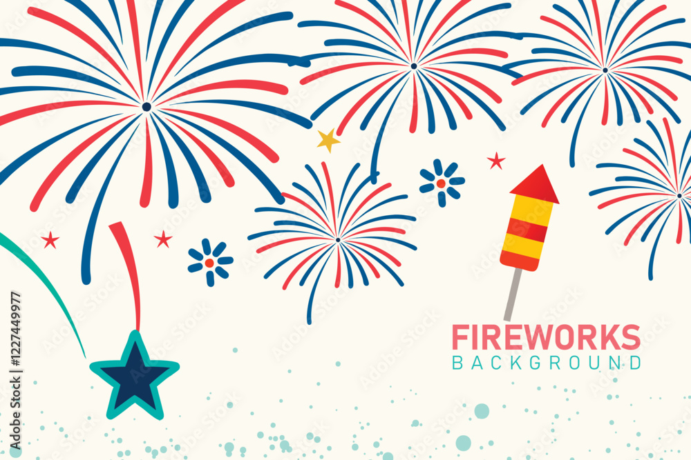 Obraz premium Fireworks Celebration Background