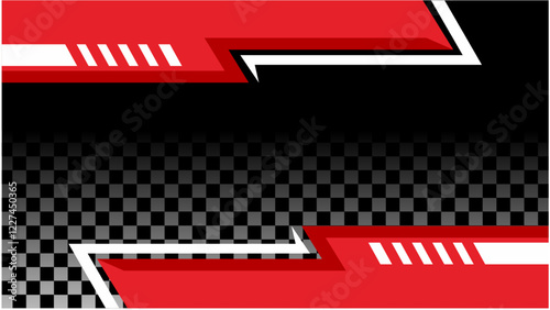 Abstract Red and Black Background With Geometric Shapes