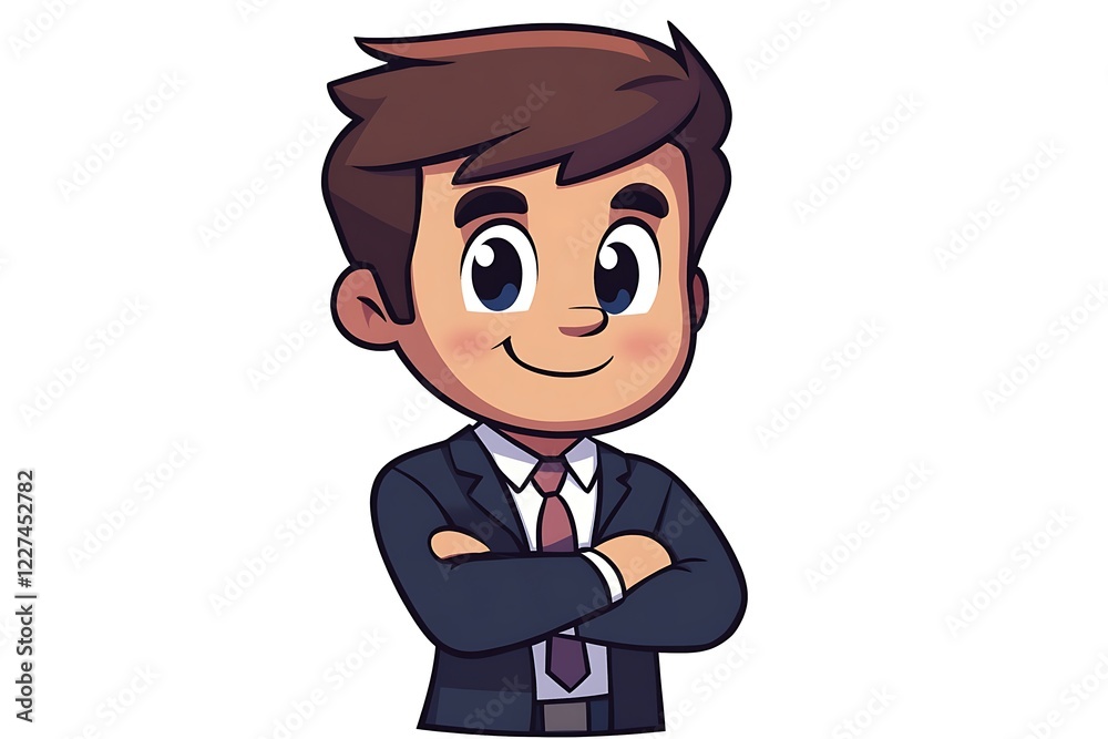 Confident 3D Cartoon Businessman Avatar Confident 3D Cartoon Businessman Avatar
