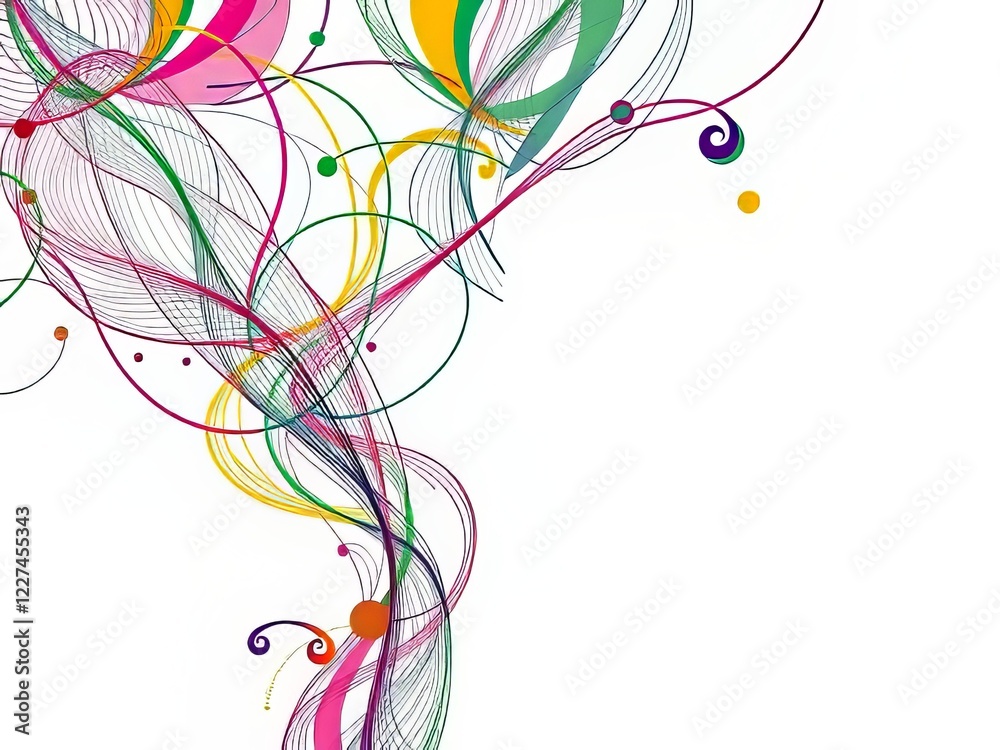 Fototapeta premium Vibrant Mardi Gras Abstract Line Art Patterns