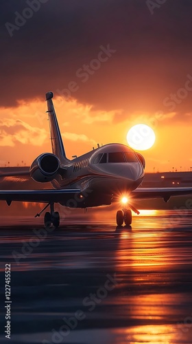 Jet engine power displayed in golden light