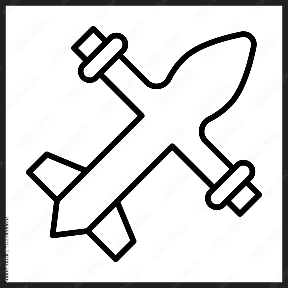 Military Drone Icon Design