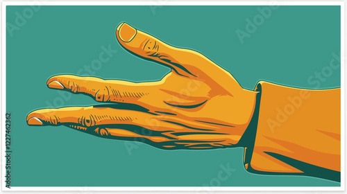 Professional Flat Vector Illustration of Hand with Vulcan Greet Gesture photo