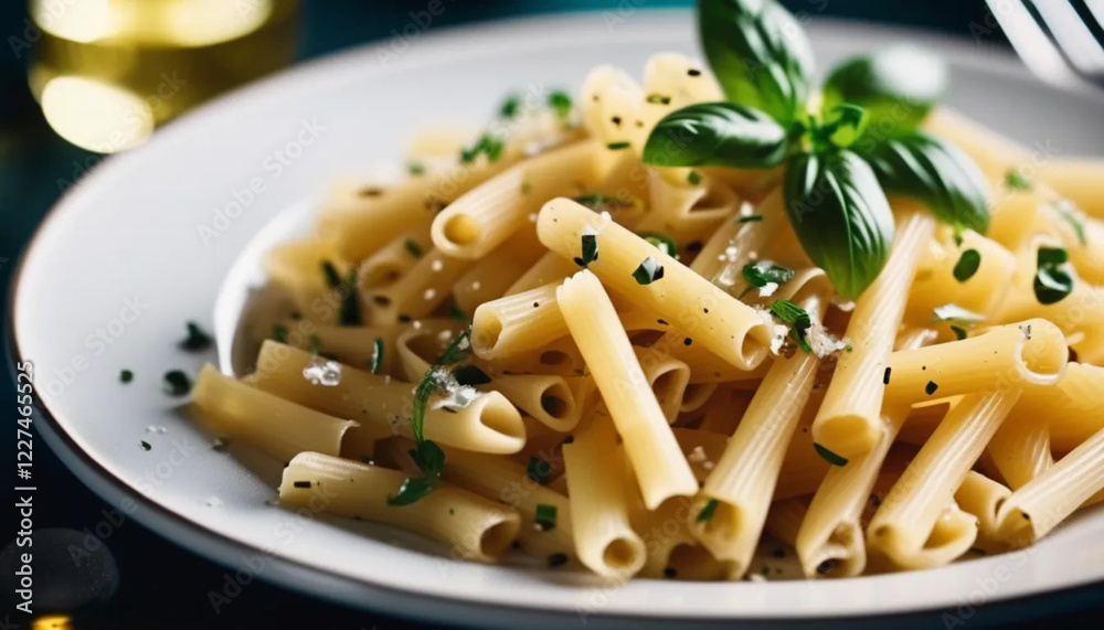 Italian pasta with parmesan cheese and parsley. Italian pasta with parmesan cheese and parsley.