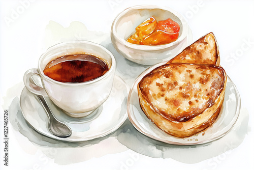 Malaysian Chinese coffee, tea, oriental toast bread and roti canai 