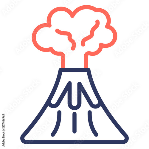 Volcanic Eruption line color icon