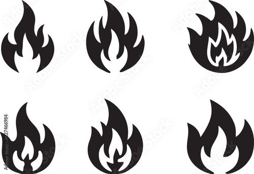 Fire icon silhouette vector. Fire flame logo vector illustration